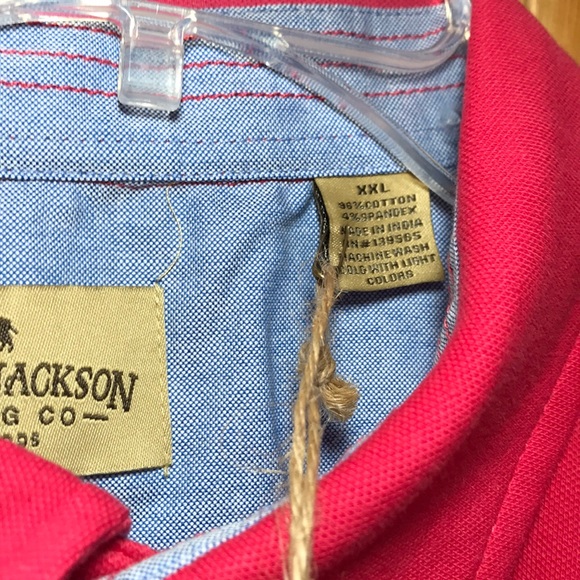 NWT Buffalo Jackson Red Fuchsia Cotton Polo Shirt - Picture 5 of 11